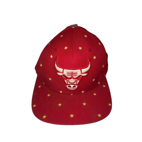 Chicago Bulls Mitchell & Ness Snapback Adjustable Red  NBA Basketball Well Worn - Picture 1 of 11